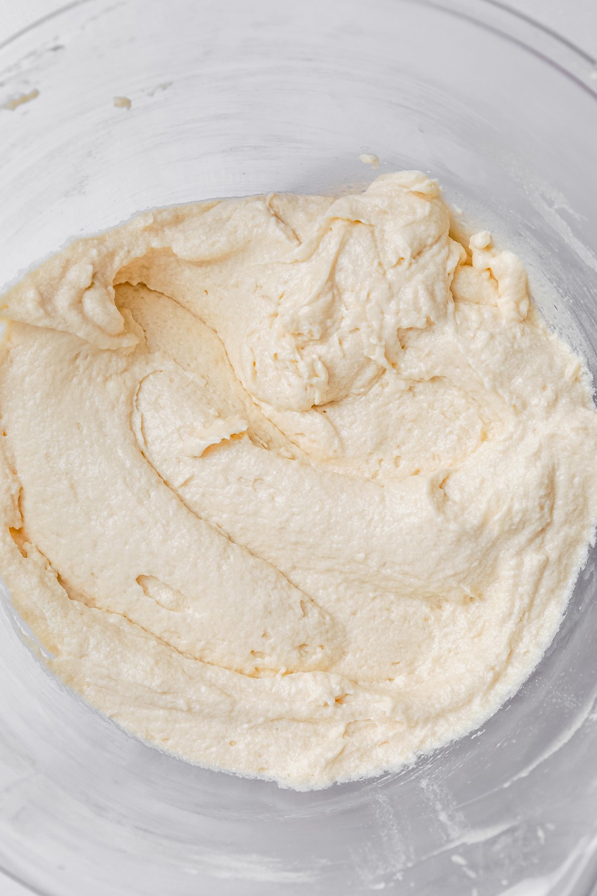 lemon cupcake batter mixed in a bowl