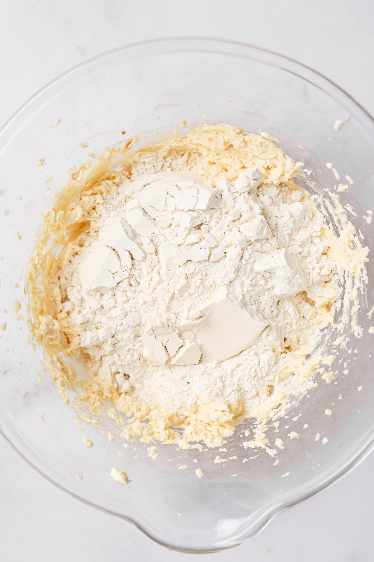 soft sugar cookie dough mixed with flour