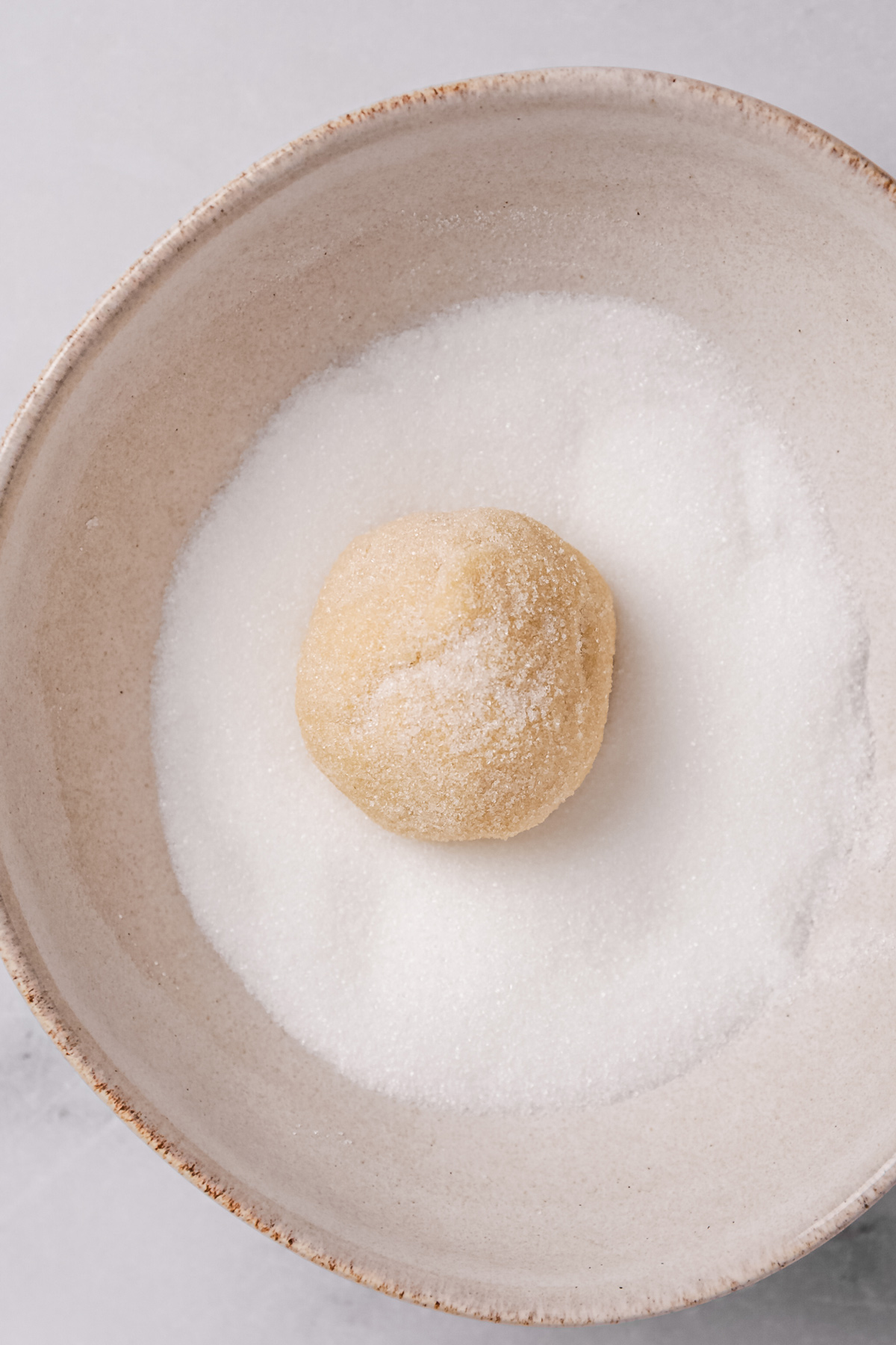 sugar cookie dough balls rolled in sugar