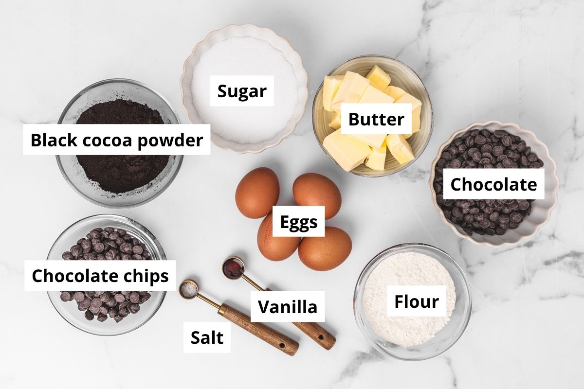 Black cocoa brownies ingredients