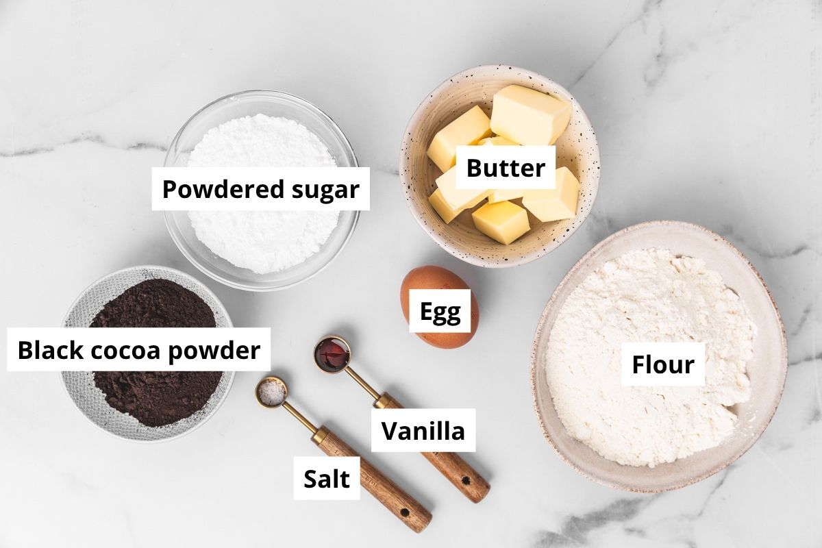 Black cocoa cut out sugar cookies ingredients
