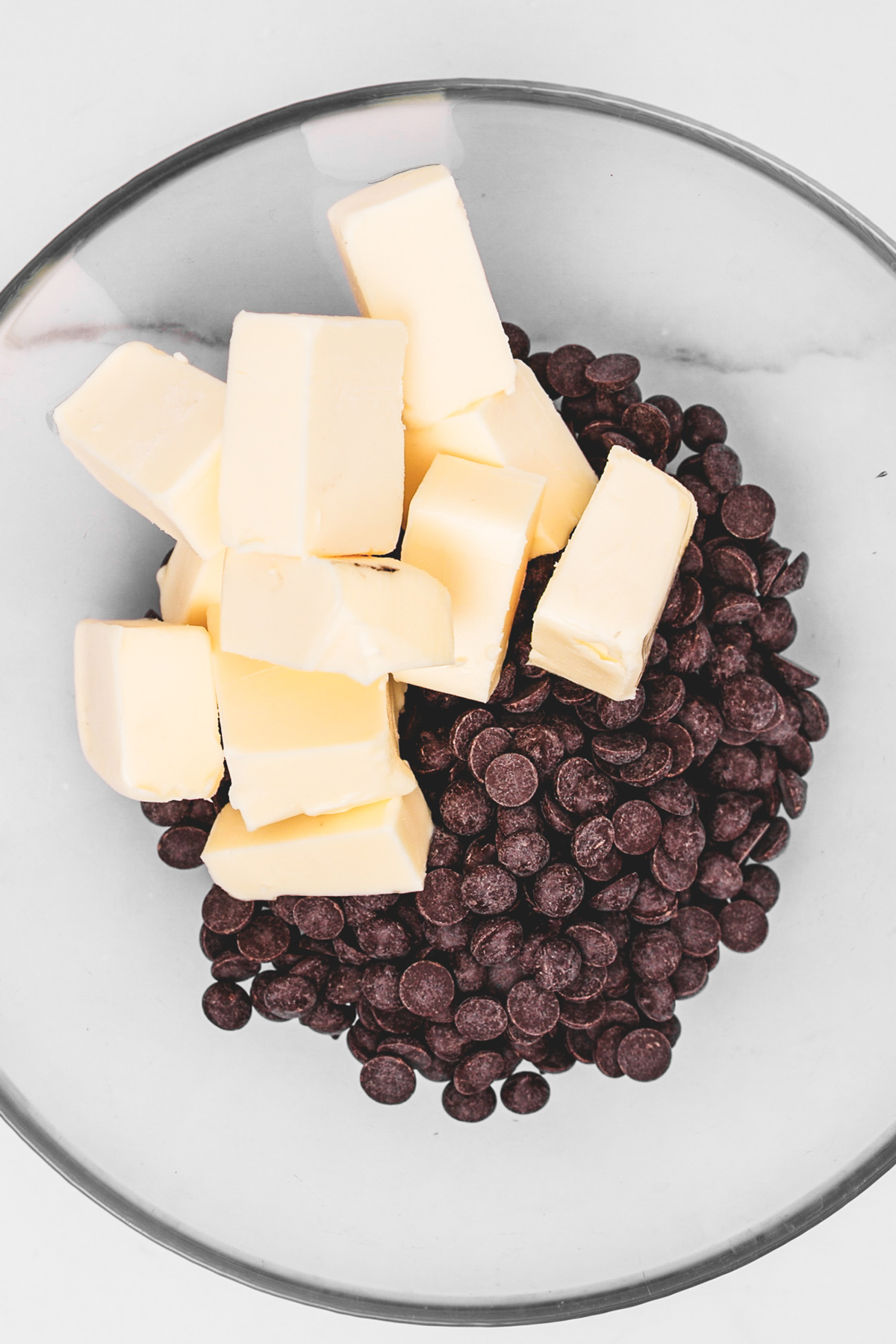 Butter and chocolate before melting