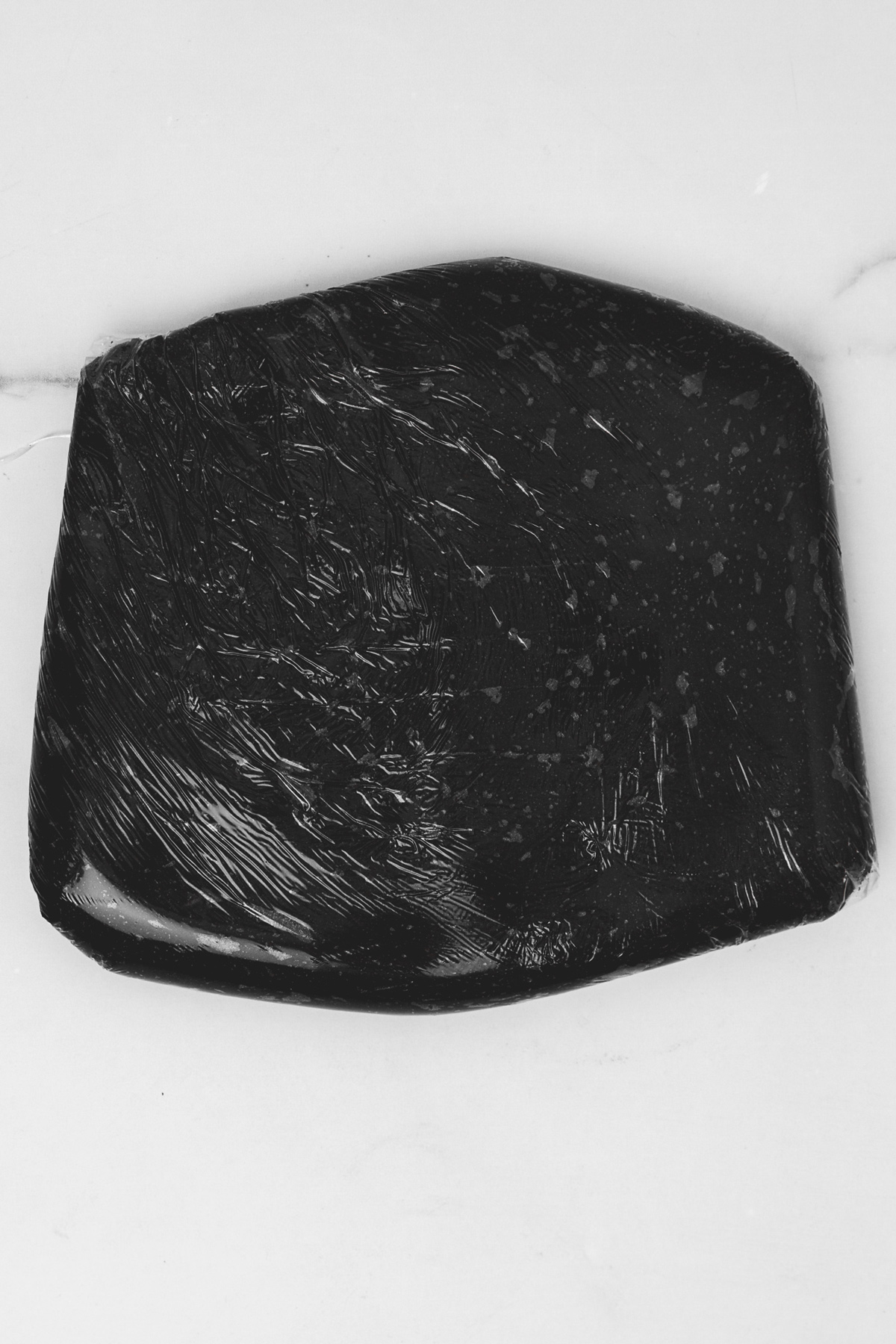 Black cocoa sugar cookie dough ready to chill