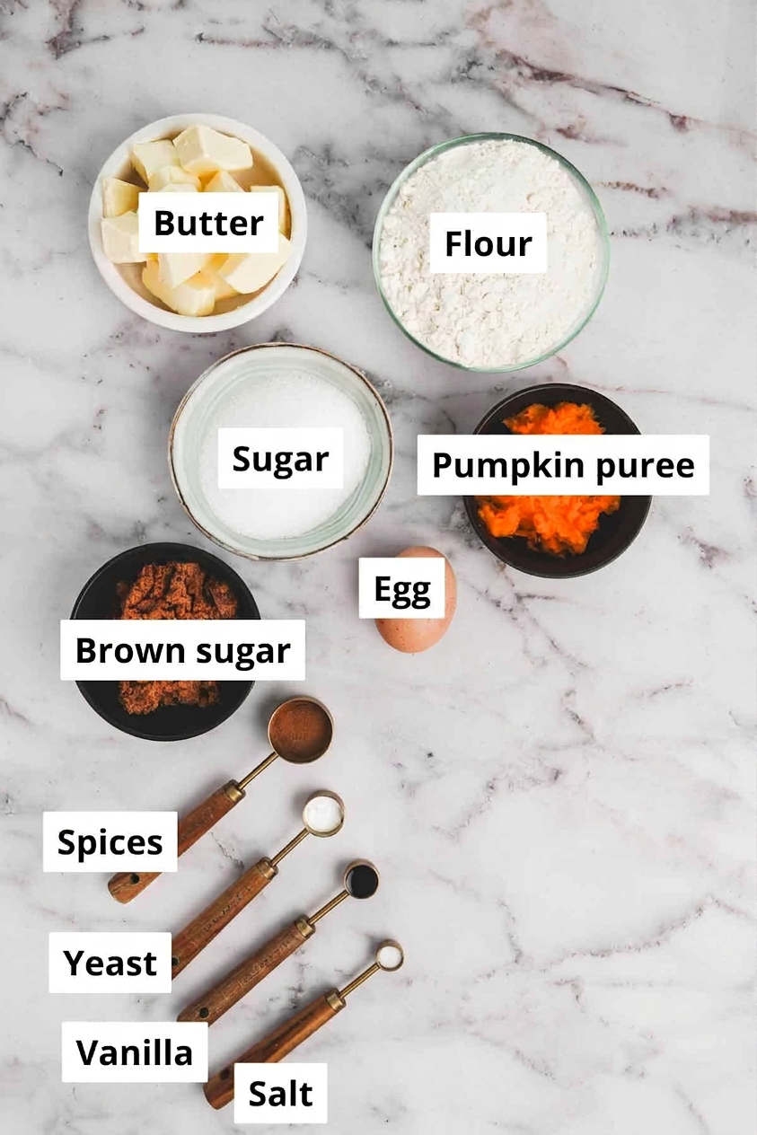Ingredients for pumpkin sugar cookies